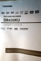 Manual Instruction Guide for Toshiba DVD Video recorder DR430KU - $39.25