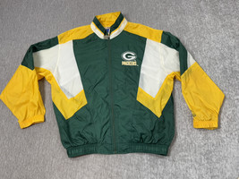 Vintage Green Bay Packers Starter Jacket Windbreaker Mens Large Green Colorblock - £38.26 GBP