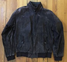 Vintage 80s Powers Goode Brown Suede Leather Cafe Racer Harrison Jacket ... - $59.99