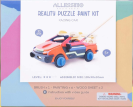 Allessimo Reality Puzzle Paint Kit Racing Car 3D Wooden Model Toy STEM S... - $15.20
