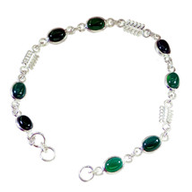 Bonnie Green Onyx Bracelet vert en argent sterling massif 925 naturel... - £27.00 GBP