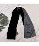 Banana Republic Womens Vintage 90s Velvet Scarf Wrap Silk Blend Black Gray - $25.73