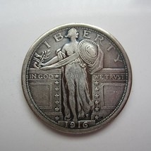 Rare Antique USA United States 1916 USA Standing Liberty Quarter Dollar ... - $513.73 MXN