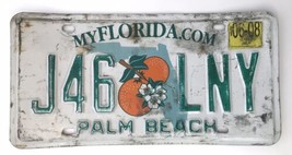 Palm Beach County Florida License Plate J45 LNY Rough Shape Orange Blossom - $10.00