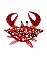 Small Miniature Glass Crab Red Figurine Hand Blown Glass - €29,16 EUR