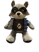 Build-A-Bear Workshop Kids Grey Blue Oliver Raccoon Plush Toy - $17.77