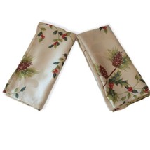 Winter Pine Branches Cloth Napkin Set of 2 Fabric Christmas St Nicholas ... - $14.84