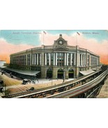 DB Postcard MA L205 South Terminal Station Train Railway Boston Germany ... - $9.48 CAD