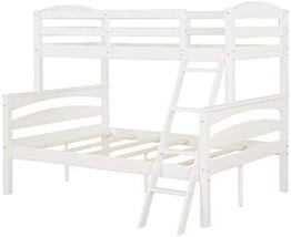 Dorel Living Brady Twin Over Full Solid Wood Kid'S Bunk Bed With Ladder, White - $386.99