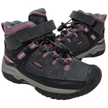 Keen Kids Hiking Boots Pink Gray Ridge Flex Size US 8 EU 24 Mid WP Little Kid - £27.61 GBP