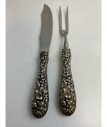 Stieff Rose Sterling Silver Handled 2-Piece Carving Knife &amp; Fork Set - $101.69 CAD
