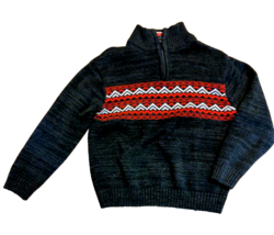 XG Quarter Zip Boys Sweater Sz S Grey / Gray &amp; Red - £6.21 GBP