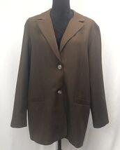 Alfred Dunner Womens Blazer Jacket Suit Coat Brown 2-button Womens Size 14 - $13.57
