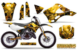 KAWASAKI KX125 KX250 99-02 GRAPHICS KIT CREATORX DECALS INFERNO Y - £140.13 GBP