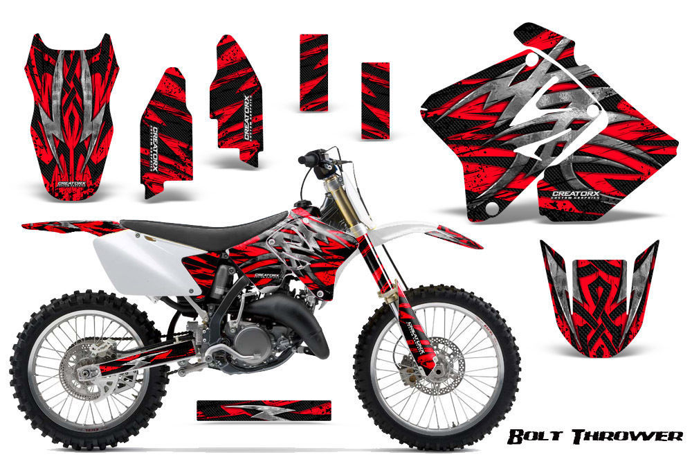 Suzuki RM125 RM250 Graphics Kit – 2001-2008 Multicolor Glossy Vinyl – Heavy Duty Self-Adhesive