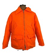 Vintage Woolrich Hunting Jacket Mens Size Large Blaze Orange Goose Down ... - $118.79