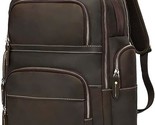 Full Grain Mens Leather Backpack For 15.6&quot; Laptop Large Capacity 32L Mul... - $296.99