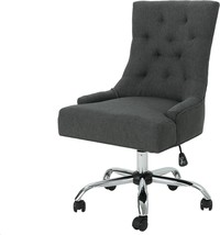 Dark Gray Chrome Bagnold Desk Chair By Christopher Knight Home. - £151.81 GBP