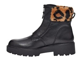 UGG Czeriesa Panther Print Cuff Waterproof Leather Ankle Boots Black Siz... - $69.25