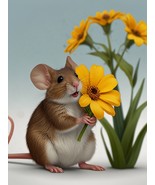 Mouse and Flower Clipart - 14 High Quality JPGs- Card Making,Digital Pap... - $1.99