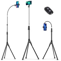 92 Tall Cell Phone Tripod Stand With 16.5 Flexible Gooseneck And Remote, Overhea - £52.11 GBP