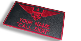 Personalised Top Gun Style Patch , Air Force Pilot Wings Name Patch - £6.90 GBP+