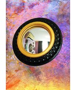 Handmade Witch’s Eye Resin Mirror – Oval Black &amp; Gold Frame, Mystical Go... - $196.27 CAD