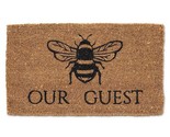Bee Our Guest Doormat with Bumblebee Durable Coir Fiber 18&quot; x 30&quot; Long - £31.54 GBP