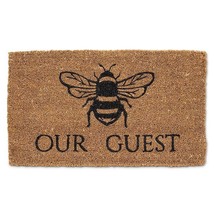 Bee Our Guest Doormat with Bumblebee Durable Coir Fiber 18" x 30" Long