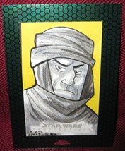2015 STAR WARS CHROME PERSPECTIVES FRAMED SKETCH CARD by CARLA RODRIGUEZ 1/1 - £22.38 GBP