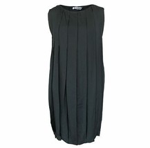New Womens 8 10 NWT Dress 40 Designer Jil Sander Black Pleated Dress Silk Italy  - £2,609.71 GBP