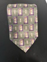 JOS A Bank Mens Tie Sea Foam Green Gold Purple Made In Italy  4 x 60 - $11.87