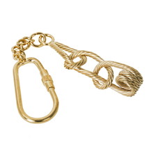 Handmade Brass Knotted Rope 5.5&quot; Key Chain RingGift Souvenir - £7.04 GBP
