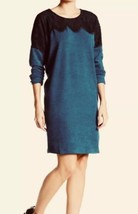 Bobeau Teal Dark Overlay Sweater Shift Women Dress S - $9.89