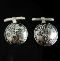 Sterling Love Cufflinks Vintage Fine Jewelry Wedding mens accessory silver  clas - £179.85 GBP