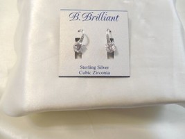 B. Brilliant 1/2&quot; Sterling Silver Cubic Zirconia Leverback Earrings C658... - £23.01 GBP