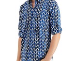 Alfani Men&#39;s Mason Wavelength All Cotton Shirt Hyper Blue-Size Small - $14.97