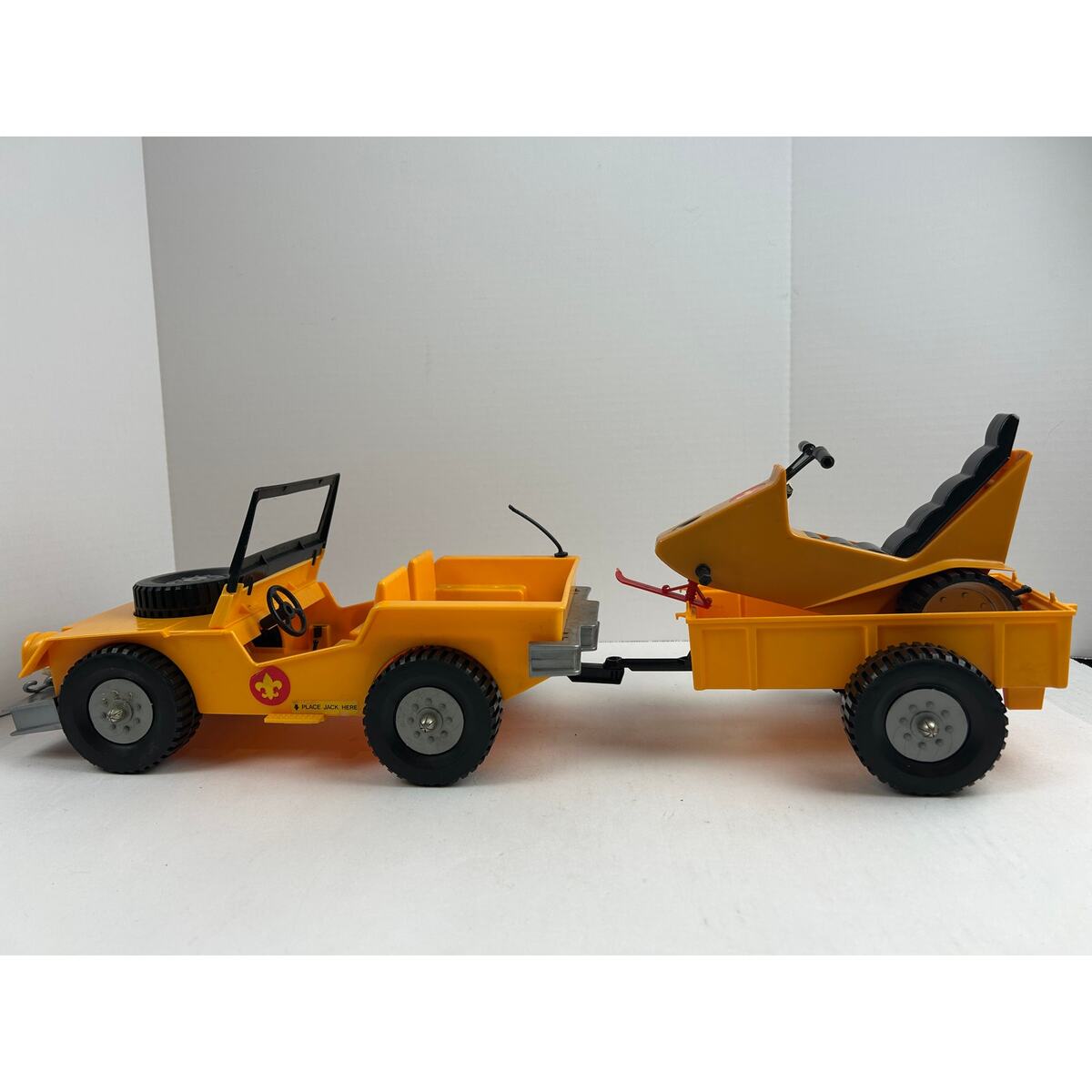 Vintage Kenner Steve Scout Jeep Trailer &amp; Snowmobile Set 1970s Toys - $59.99