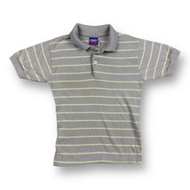 Vtg 60s 70s Striped Brown Polo Short Sleeve Donmoor Boys Sz Small Knit - £11.82 GBP