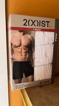 NEW Mens SMALL 2(x)ist WHITE Knit Boxer 100% Pima Cotton 3 Pk Small - $26.99