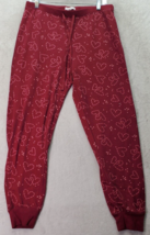 LC Lauren Conrad Pajama Bottoms Womens Petite Medium Red Heart Print Dra... - £11.11 GBP