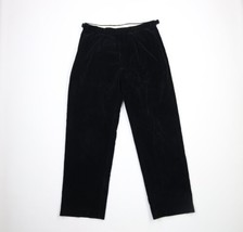 Vtg 80s Ralph Lauren Mens 34x32 Pleated Wide Leg Crushed Velvet Pants Black USA - £171.28 GBP