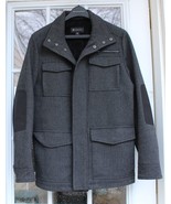 INC International Concepts Gray Zip Front Wool Blend Overcoat Jacket - S... - £27.64 GBP