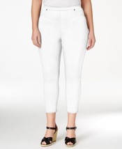 Style &amp; Co Womens Plus Comfort Waist Mid Rise Capri Pants 1X Color Bright White - £22.75 GBP