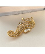 Vintage Signed Nolan Miller Crystal Rhinestone Seahorse Sea Horse Brooch... - $57.67 CAD