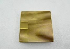 Vintage Coty Goldtone Ridged Compact with Puff No Powder 2 3/4&quot; - $20.09