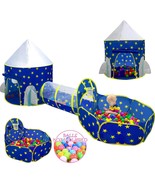 3Pc Kids Play Tent For Boys With Ball Pit, Crawl Tunnel, Princess Tents ... - £43.57 GBP