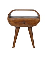 Artisan Furniture Chestnut Circular Nightstand with Open Slot - £177.70 GBP