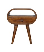 Artisan Furniture Chestnut Circular Nightstand with Open Slot - £168.78 GBP