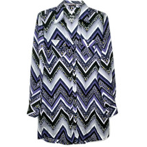 Rock 47 By Wrangler Womens Shirt Size S Long Sleeve V-Neck Multicolor Chevron - £12.65 GBP